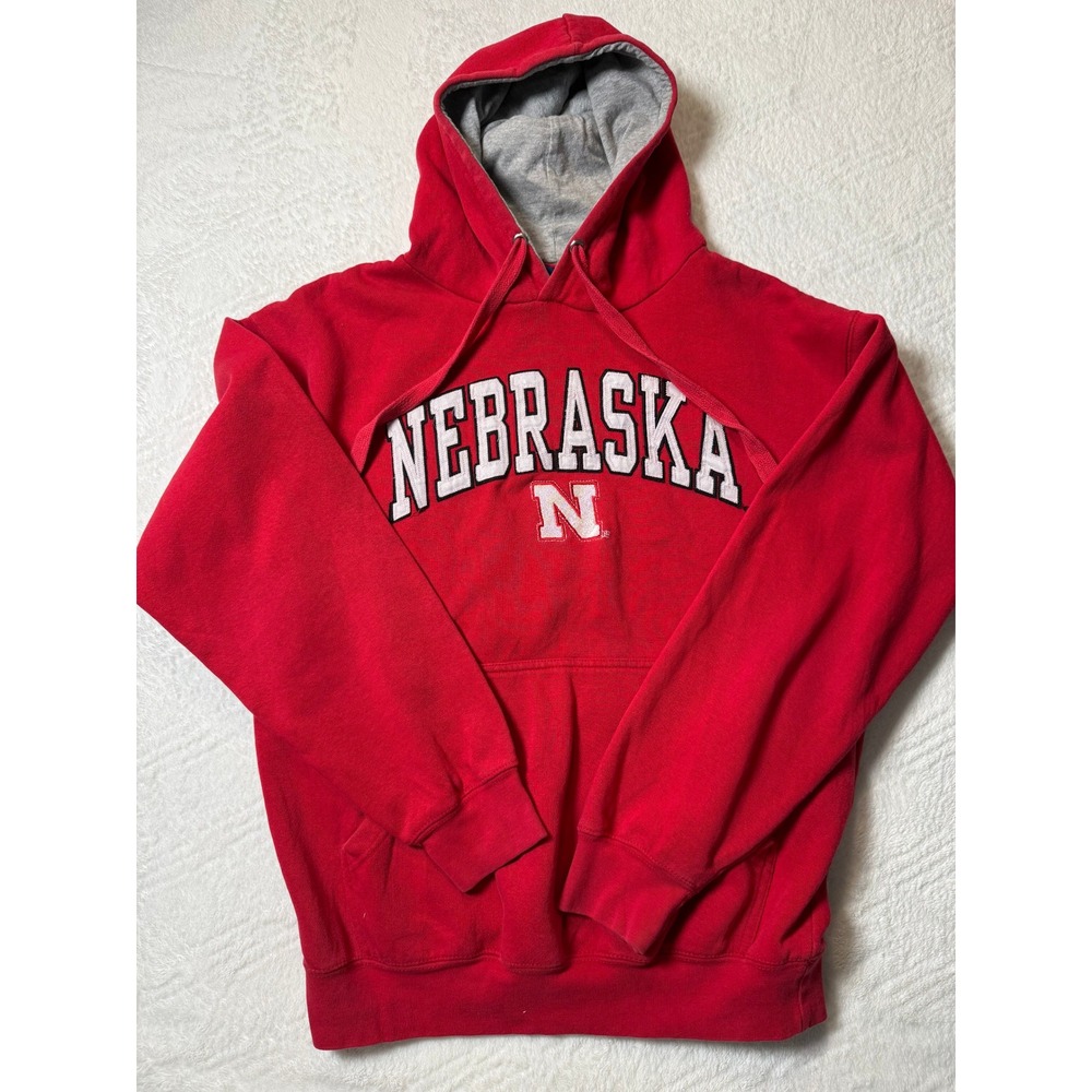 Nebraska Cornhuskers Hoodie Red OVB Old Varsity Brand Fits Men's Large